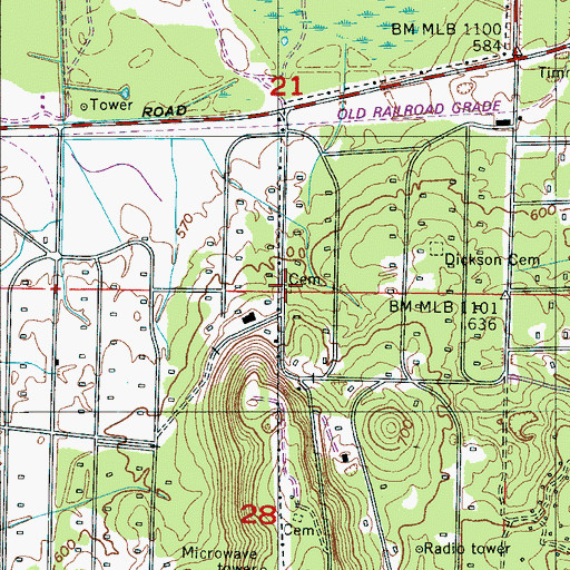 Topographic Map of Horton-Joiner Cemetery, AL