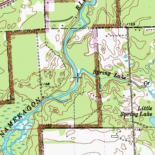 Topographic Map of Spring Lake Creek, WI