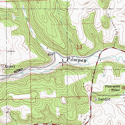 Topographic Map of Spring Valley, WI