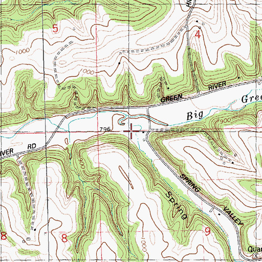 Topographic Map of Spring Valley, WI