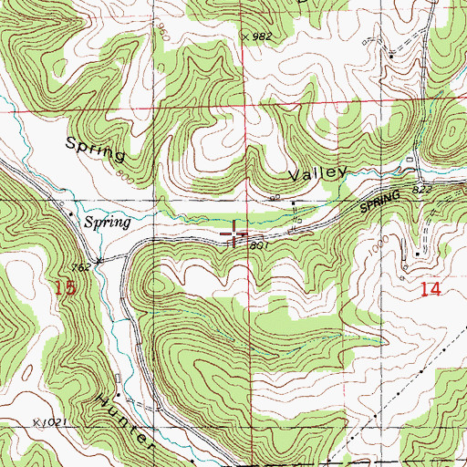 Topographic Map of Spring Valley School, WI