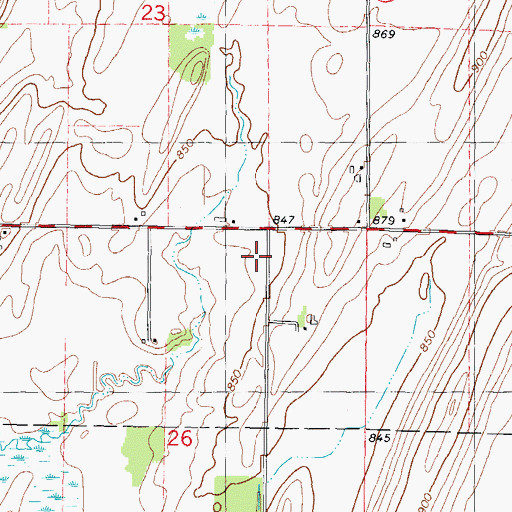 Topographic Map of Spring Valley School (historical), WI