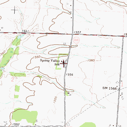 Topographic Map of Spring Valley Elementary School, WI