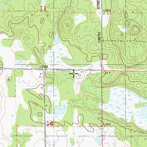 Topographic Map of Springbrook School, WI