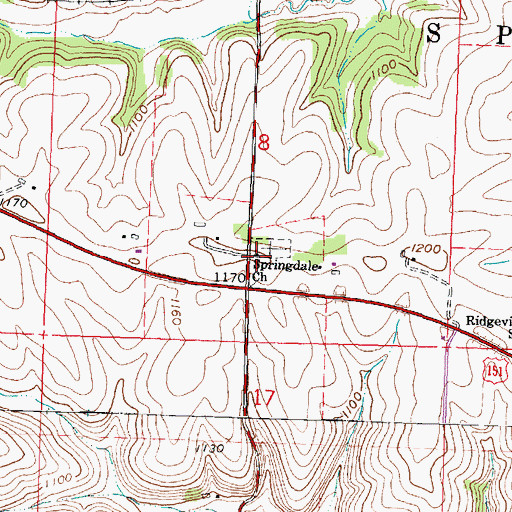 Topographic Map of Springdale Lutheran Church, WI
