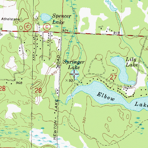 Topographic Map of Springer Lake, WI