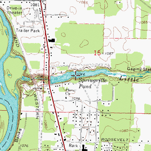 Topographic Map of Springville Pond, WI