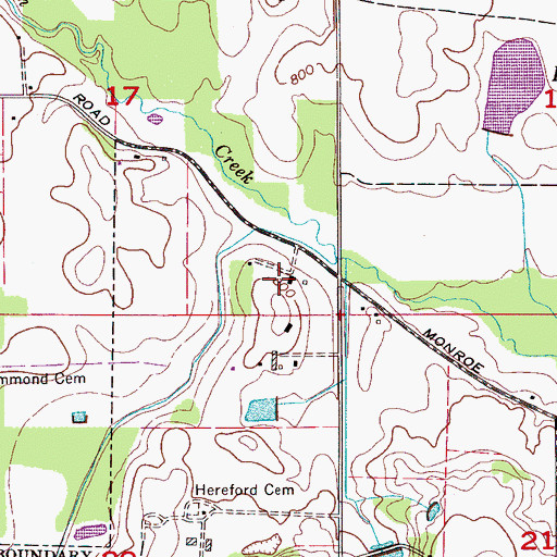 Topographic Map of Jones Cemetery, AL