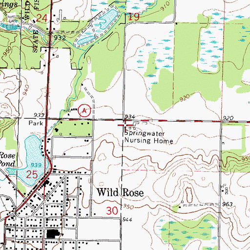 Topographic Map of Springwater Nursing Home, WI