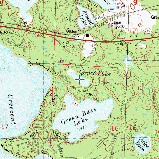 Topographic Map of Spruce Lake, WI
