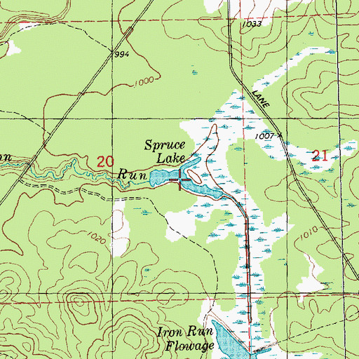 Topographic Map of Spruce Lake, WI