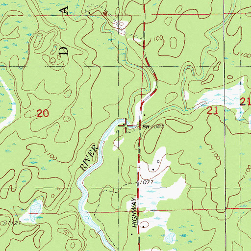 Topographic Map of Spruce River, WI