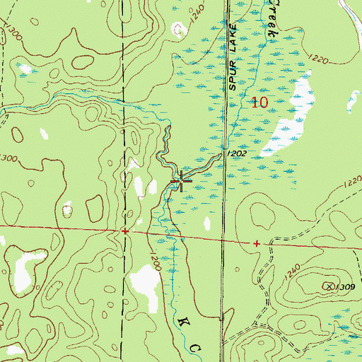 Topographic Map of Spur Creek, WI
