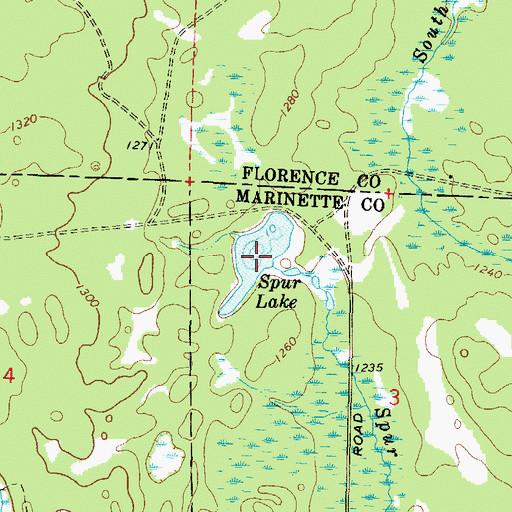 Topographic Map of Spur Lake, WI