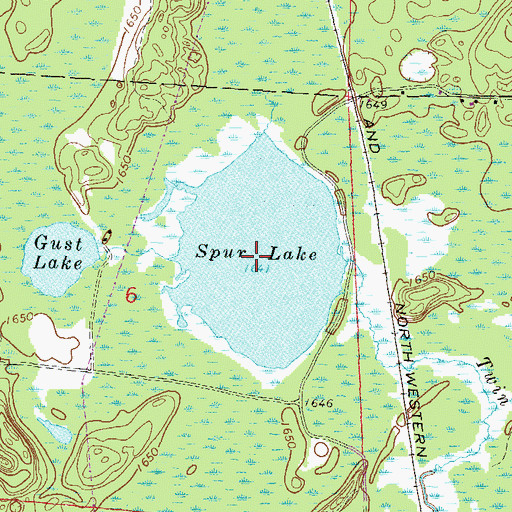 Topographic Map of Spur Lake, WI
