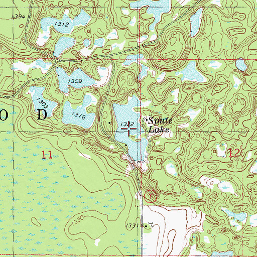 Topographic Map of Spute Lake, WI
