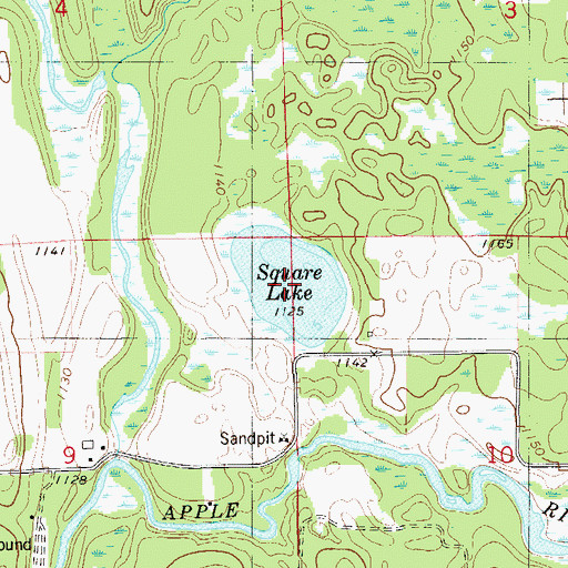 Topographic Map of Square Lake, WI