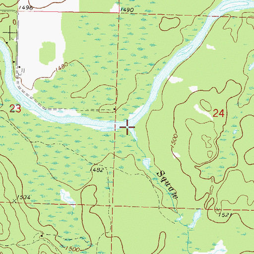 Topographic Map of Squaw Creek, WI