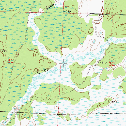 Topographic Map of Squaw Creek, WI