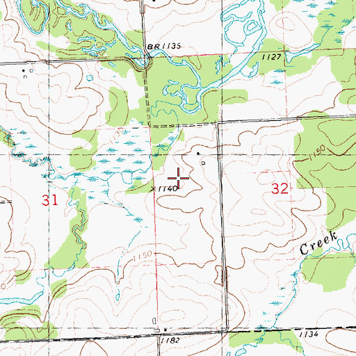Topographic Map of Squaw Creek, WI
