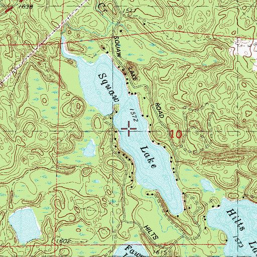 Topographic Map of Squaw Lake, WI