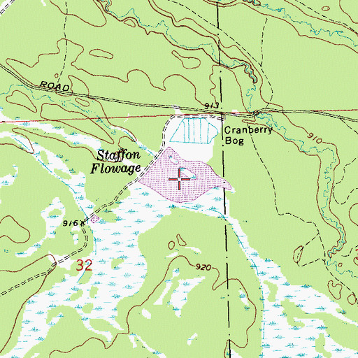 Topographic Map of Staffon Flowage, WI