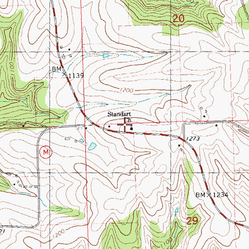 Topographic Map of Standart Church, WI