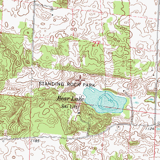 Topographic Map of Standing Rock Park, WI