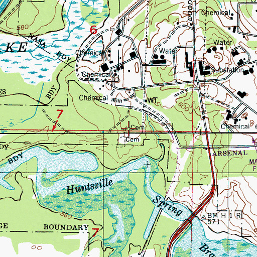 Topographic Map of Lanier Cemetery, AL