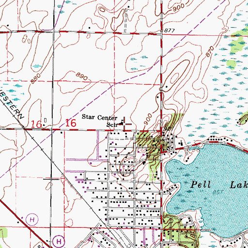 Topographic Map of Star Center Elementary School, WI