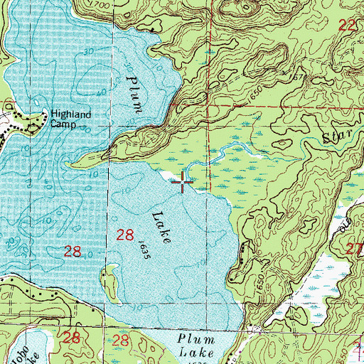 Topographic Map of Star Creek, WI