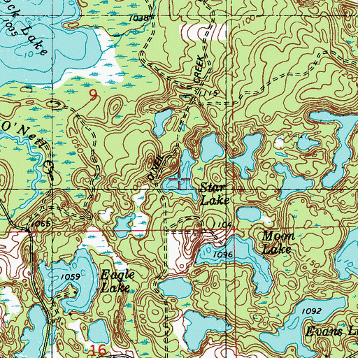 Topographic Map of Star Lake, WI