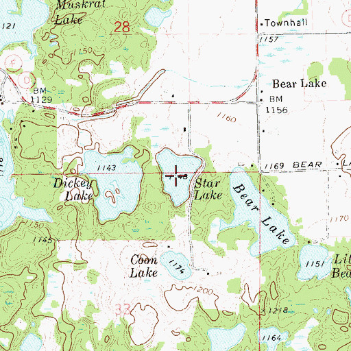 Topographic Map of Star Lake, WI