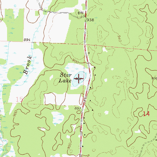 Topographic Map of Star Lake, WI