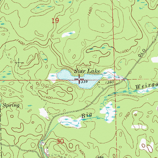 Topographic Map of Star Lake, WI
