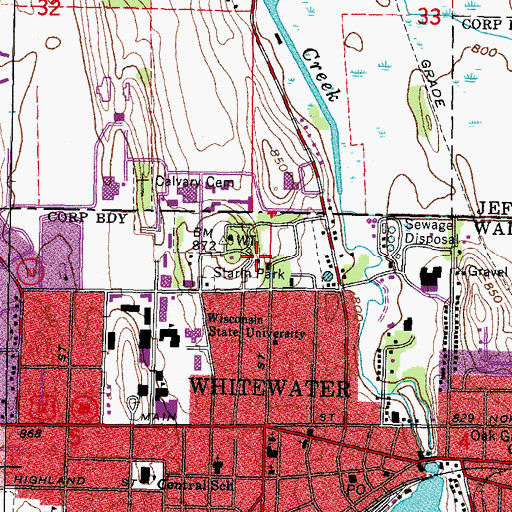 Topographic Map of Starin Park, WI