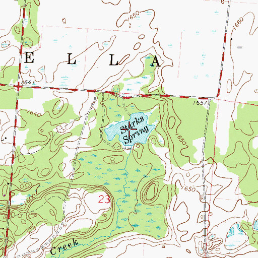 Topographic Map of Starks Spring, WI