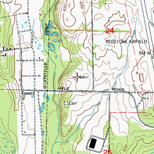Topographic Map of Lipscomb Cemetery, AL