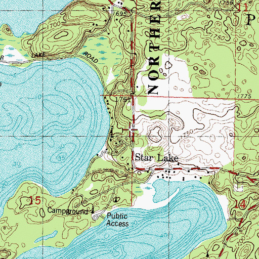 Topographic Map of Star Lake, WI