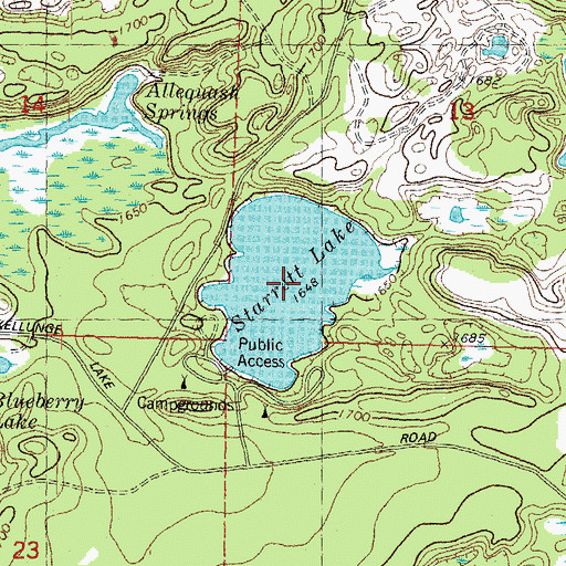 Topographic Map of Starrett Lake, WI