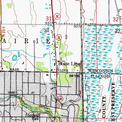 Topographic Map of State Line, WI
