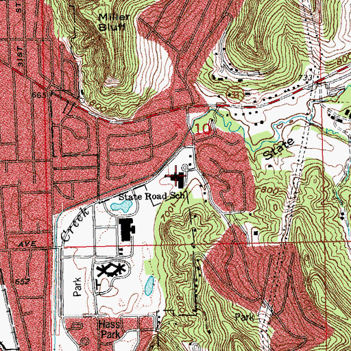 Topographic Map of State Road Elementary School, WI