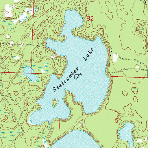 Topographic Map of Statenaker Lake, WI