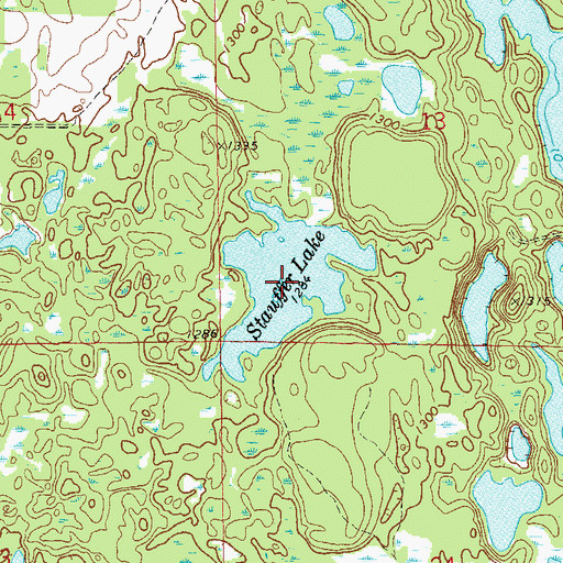 Topographic Map of Stauffer Lake, WI