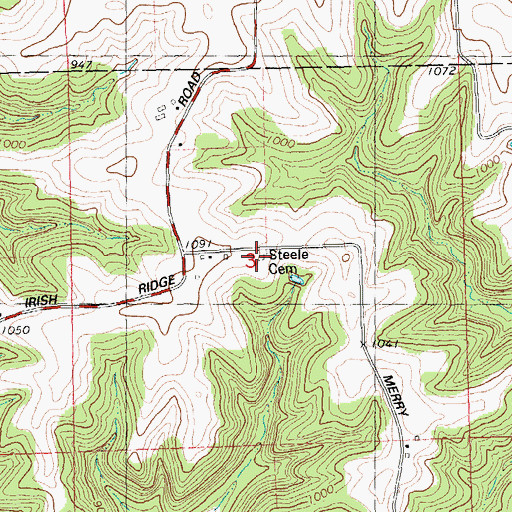 Topographic Map of Steele Cemetery, WI