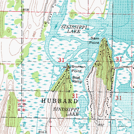 Topographic Map of Steffen Point, WI
