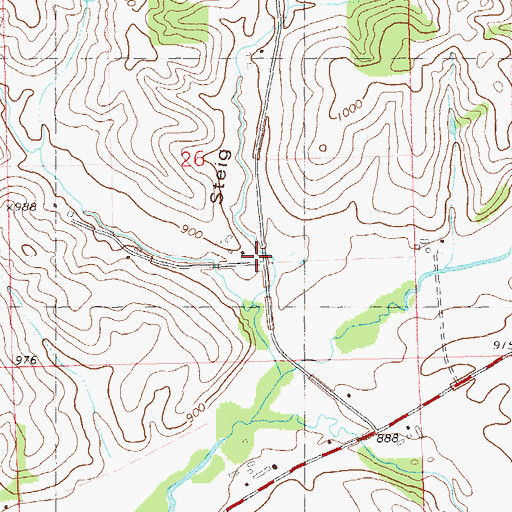 Topographic Map of Steig Coulee, WI