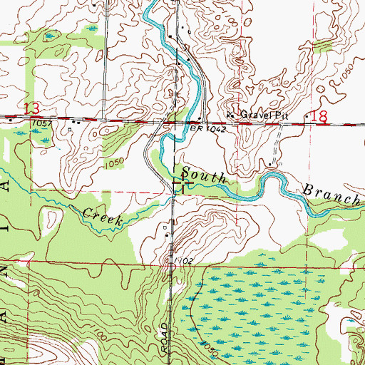 Topographic Map of Steinke Creek, WI