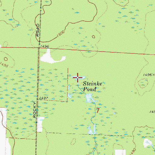 Topographic Map of Steinke Pond, WI