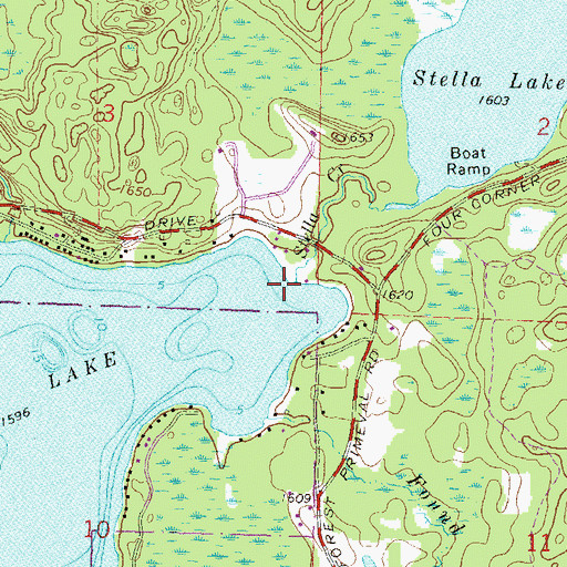 Topographic Map of Stella Creek, WI